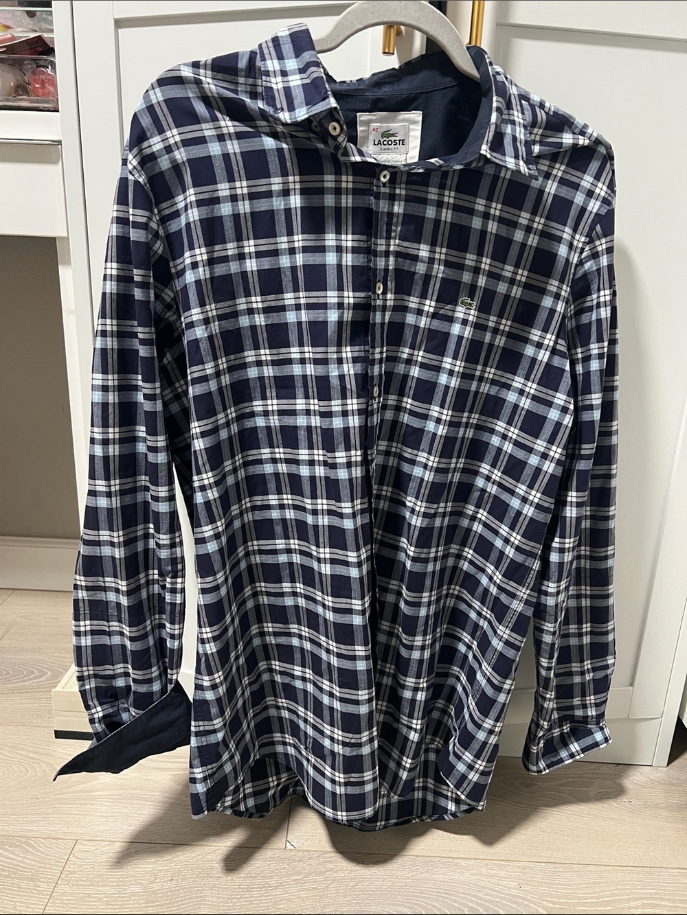 Lacoste Men’s Plaid Button-Down Shirt